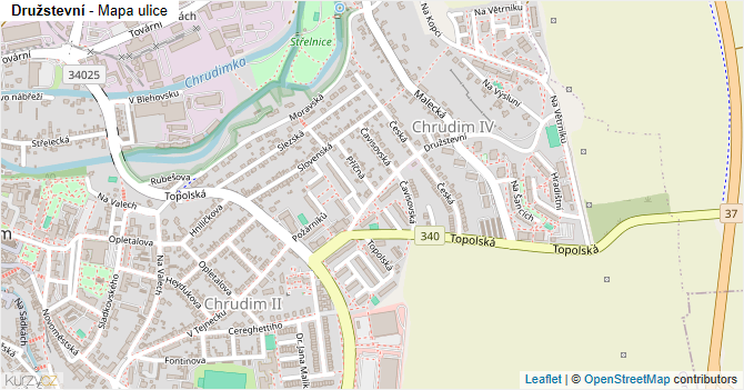 Družstevní - mapa ulice