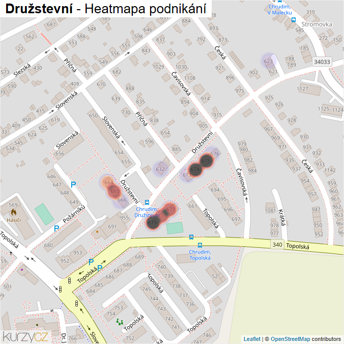 Mapa Družstevní - Firmy v ulici.