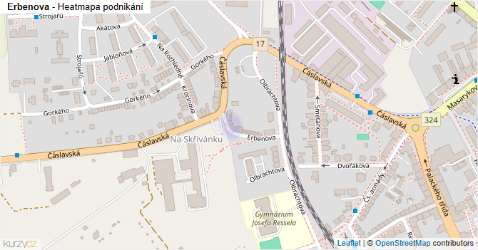 Erbenova - mapa podnikání