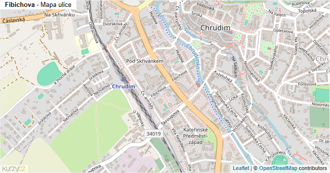 Fibichova - mapa ulice