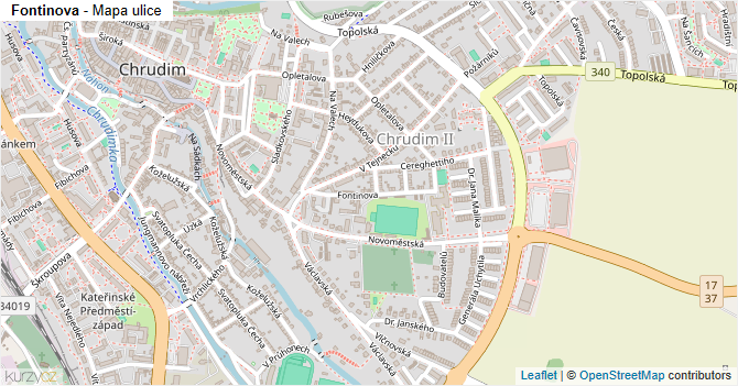 Fontinova - mapa ulice