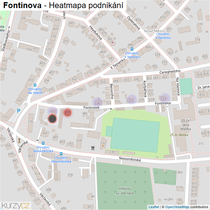 Mapa Fontinova - Firmy v ulici.