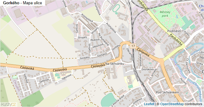 Gorkého - mapa ulice