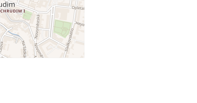 Hálkova v obci Chrudim - mapa ulice