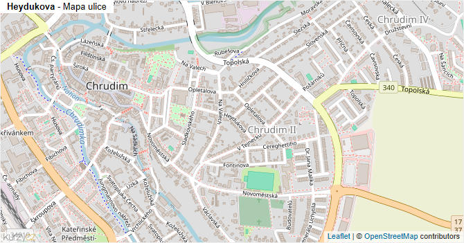 Heydukova - mapa ulice