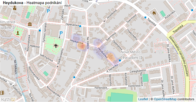 Heydukova - mapa podnikání