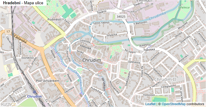Hradební - mapa ulice