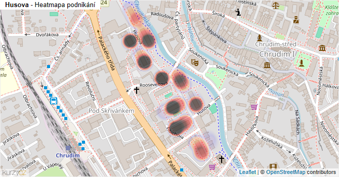 Husova - mapa podnikání
