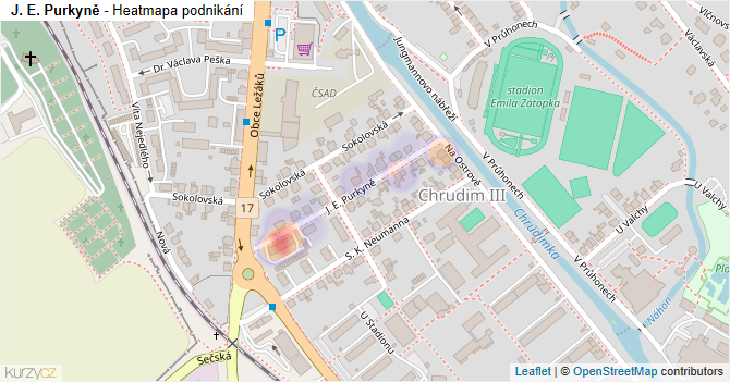 J. E. Purkyně - mapa podnikání