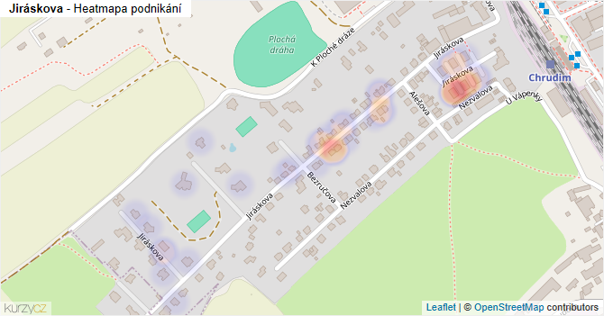Jiráskova - mapa podnikání