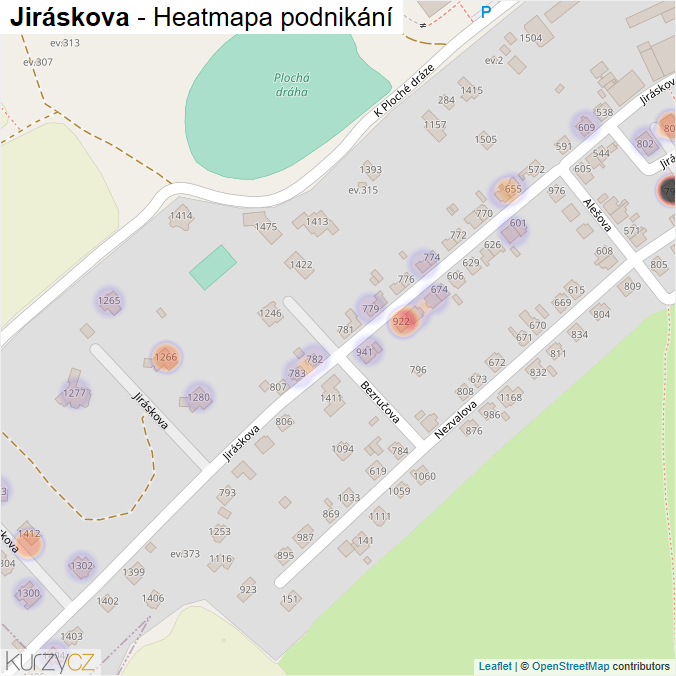 Mapa Jiráskova - Firmy v ulici.