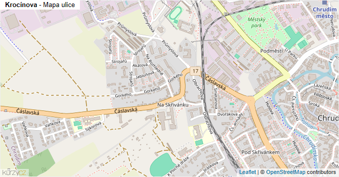 Krocínova - mapa ulice