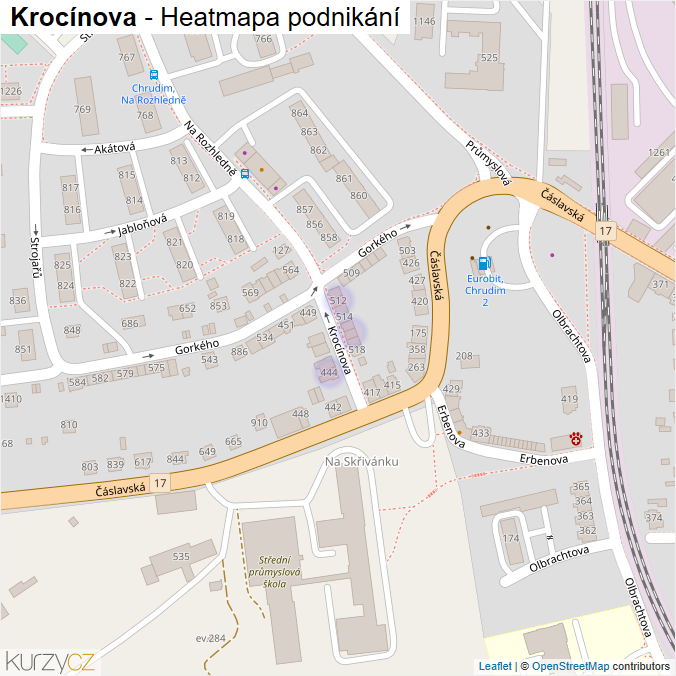 Mapa Krocínova - Firmy v ulici.