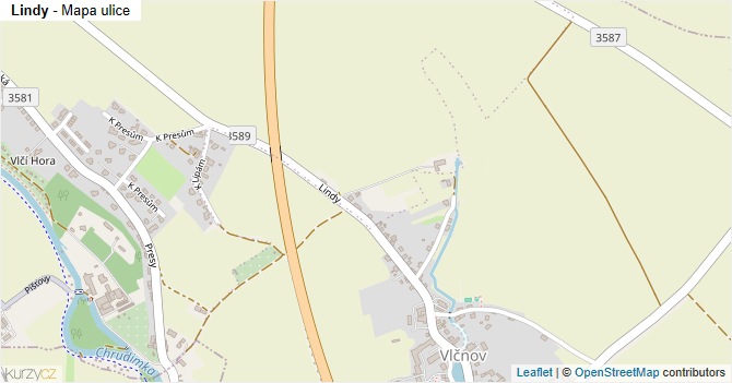 Lindy - mapa ulice