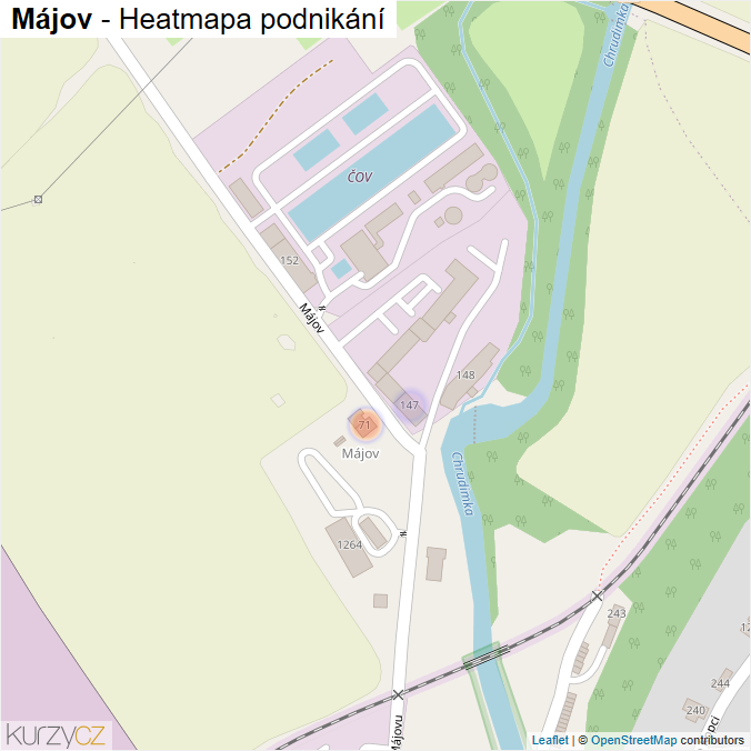 Mapa Májov - Firmy v ulici.