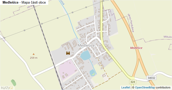 Medlešice - mapa části obce