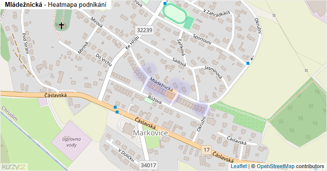 Mládežnická - mapa podnikání