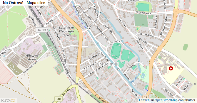 Na Ostrově - mapa ulice
