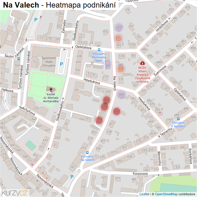 Mapa Na Valech - Firmy v ulici.