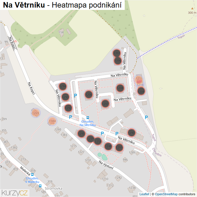 Mapa Na Větrníku - Firmy v ulici.