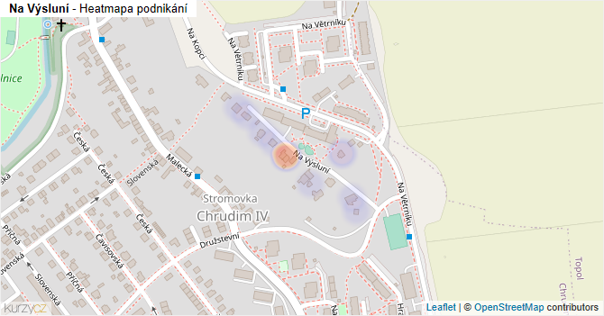 Na Výsluní - mapa podnikání