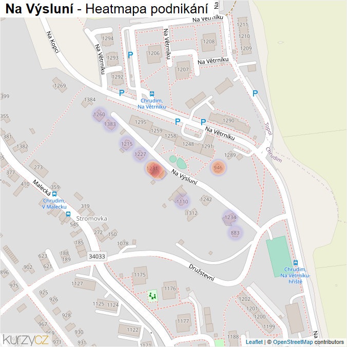 Mapa Na Výsluní - Firmy v ulici.