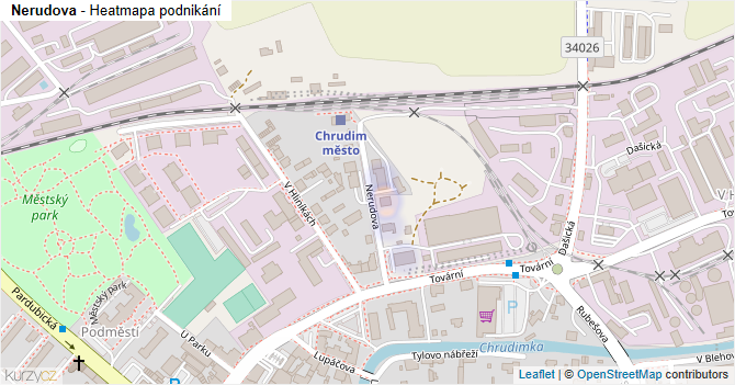 Nerudova - mapa podnikání