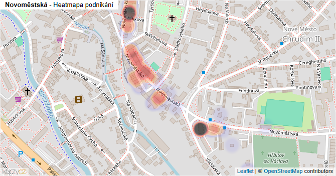 Novoměstská - mapa podnikání