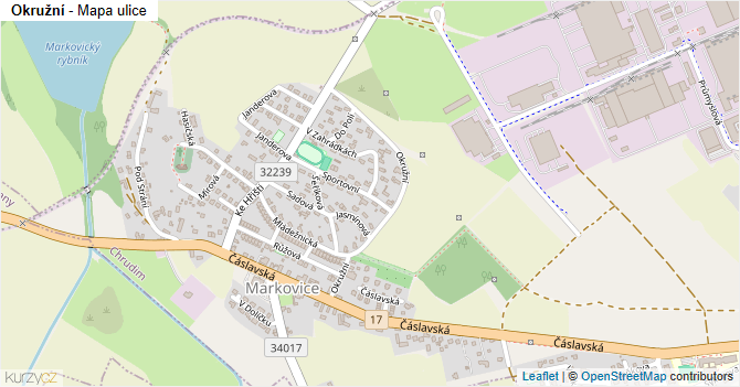 Okružní - mapa ulice