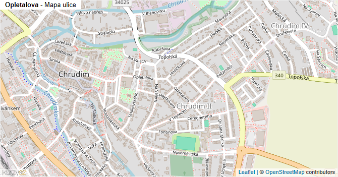 Opletalova - mapa ulice