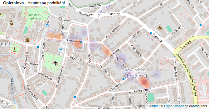 Opletalova - mapa podnikání
