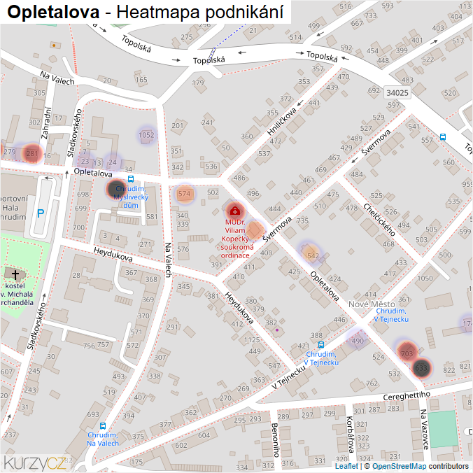 Mapa Opletalova - Firmy v ulici.