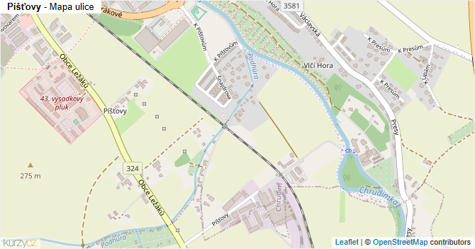 Píšťovy - mapa ulice