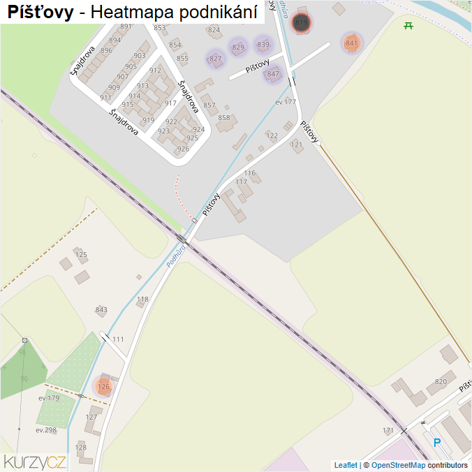 Mapa Píšťovy - Firmy v ulici.