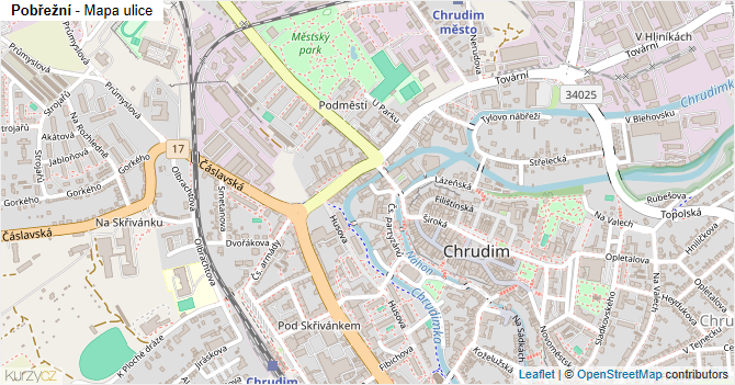 Pobřežní - mapa ulice