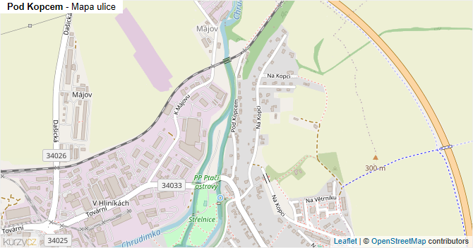 Pod Kopcem - mapa ulice