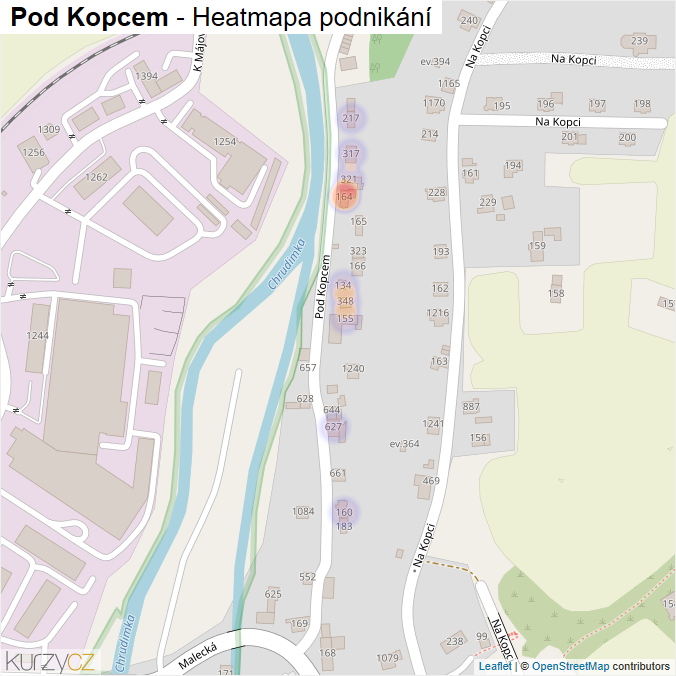 Mapa Pod Kopcem - Firmy v ulici.