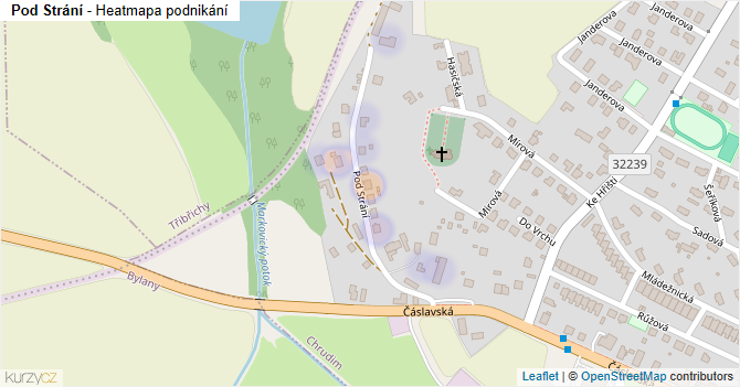 Pod Strání - mapa podnikání