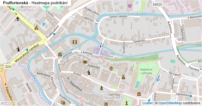 Podfortenská - mapa podnikání