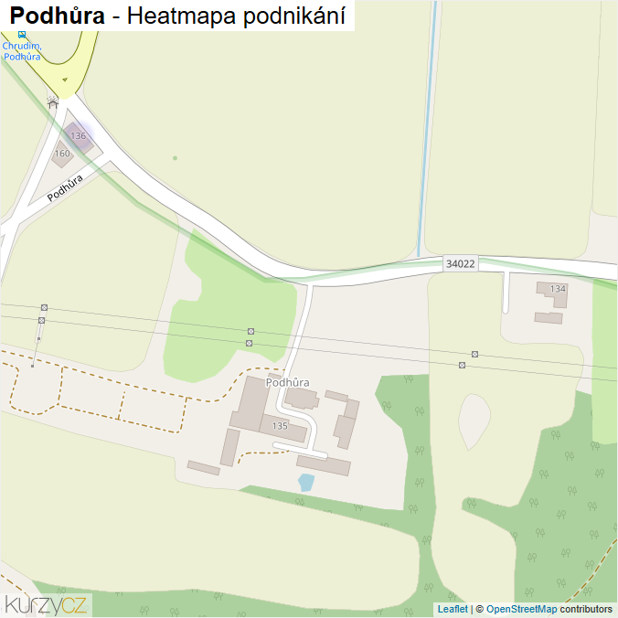 Mapa Podhůra - Firmy v ulici.