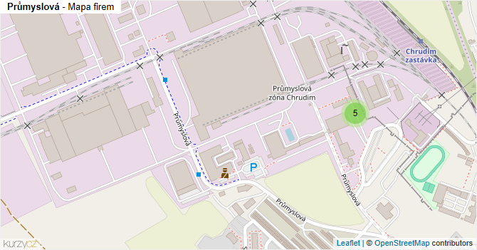 Průmyslová - mapa firem