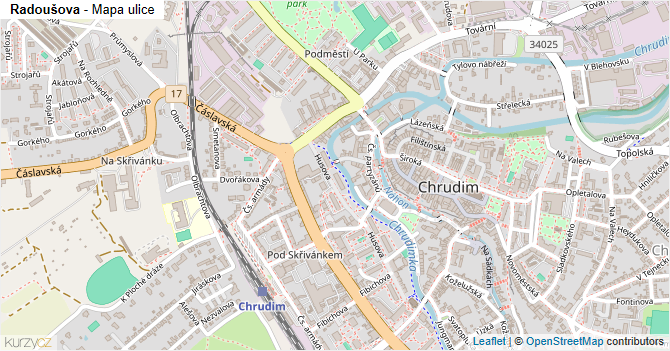 Radoušova - mapa ulice