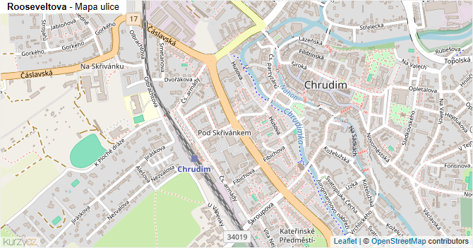 Rooseveltova - mapa ulice