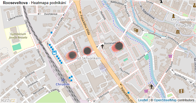 Rooseveltova - mapa podnikání