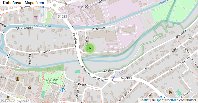 Rubešova - mapa firem