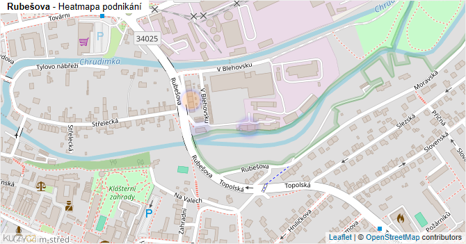 Rubešova - mapa podnikání