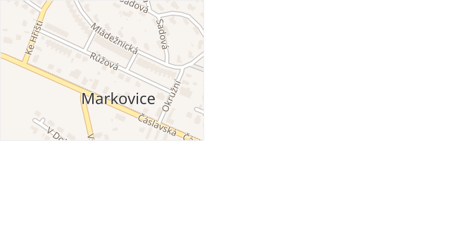 Růžová v obci Chrudim - mapa ulice