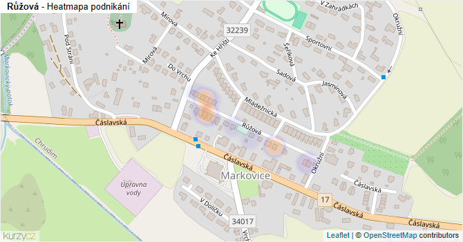 Růžová - mapa podnikání