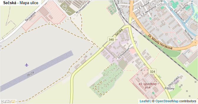 Sečská - mapa ulice
