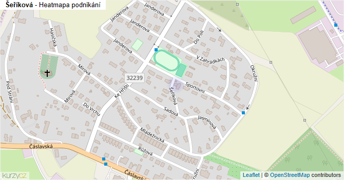 Šeříková - mapa podnikání